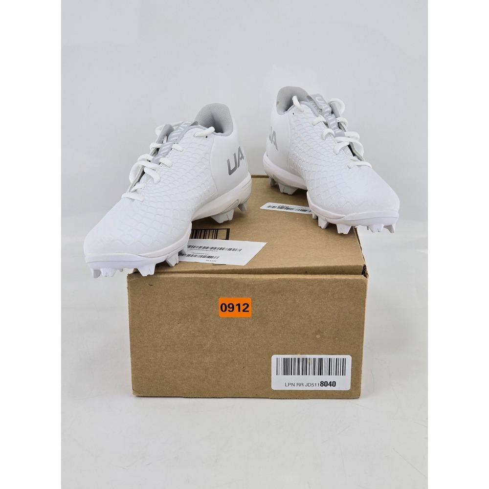Under Armour Leadoff Low RM Baseball Cleats Mens 7.5 White Silver - NWOB